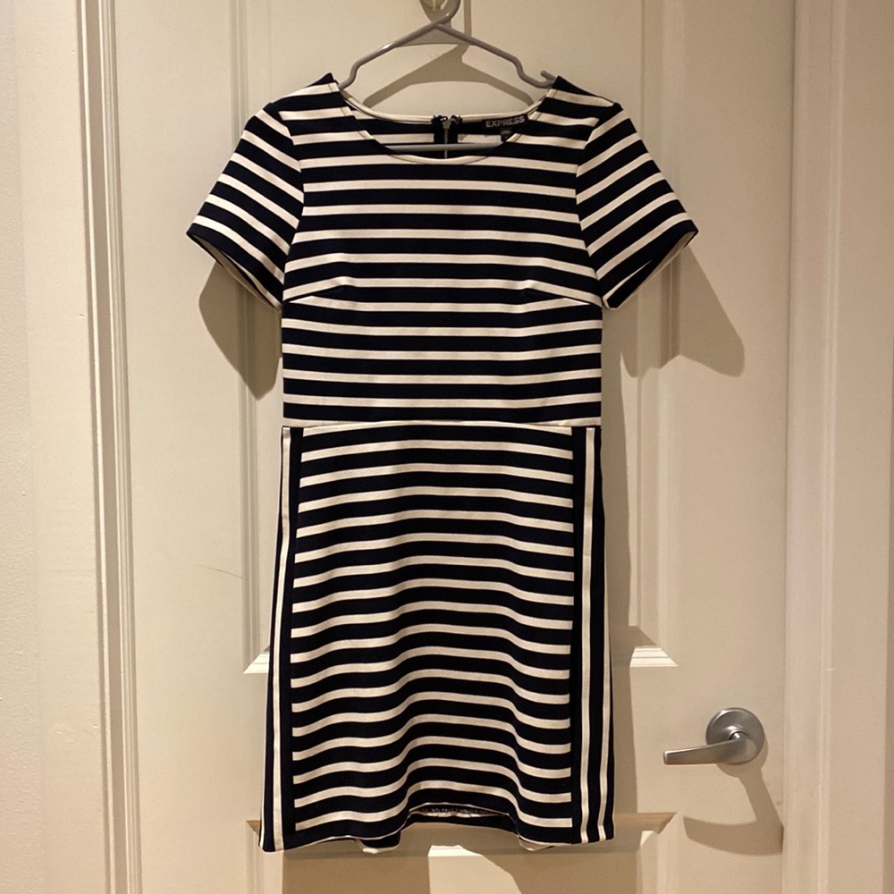 New Express stripe dress in navy
